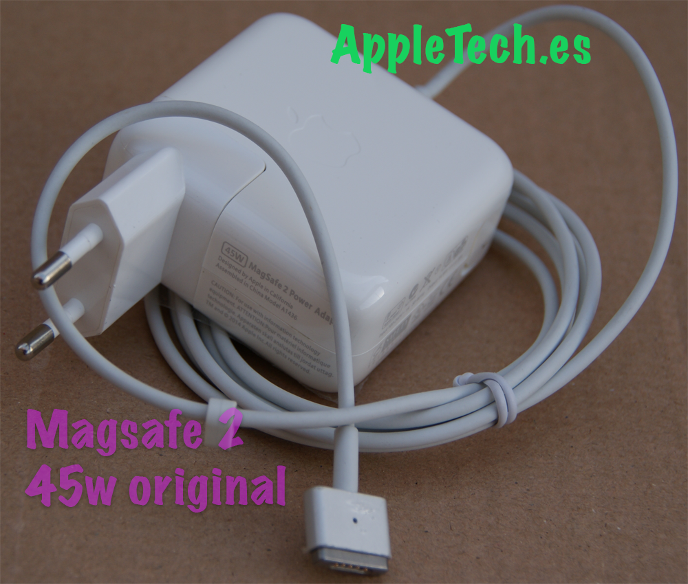 Original Cargador Macbook Air Magsafe 2 45w A1465 / MacBook Air 11 A1466 /  MacBook Air 13 ORIGINAL - Recambios para Apple MacBook