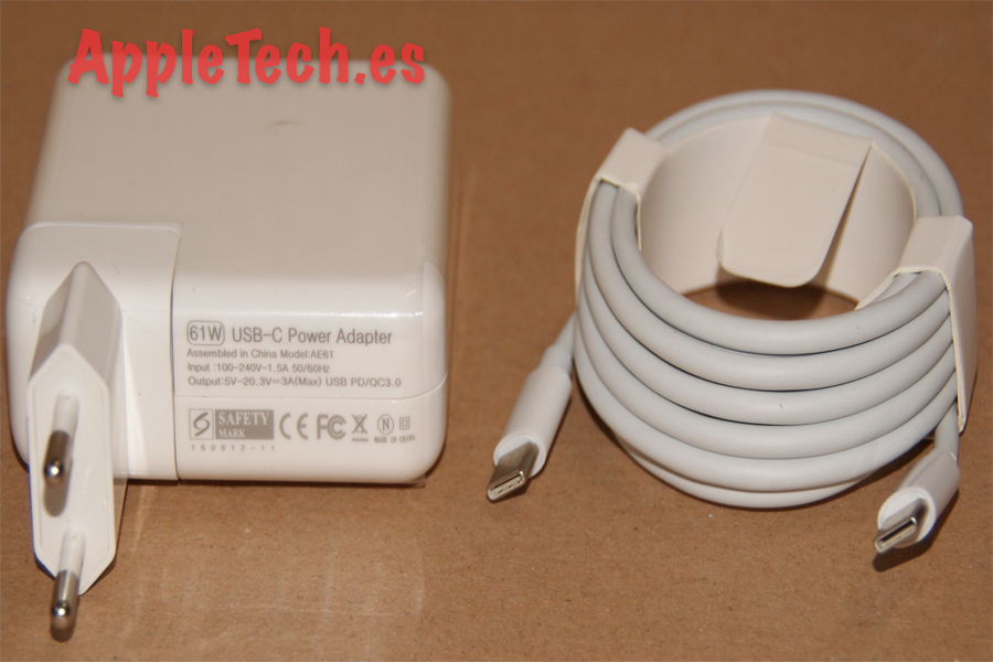 Cargador Original Apple Tipo C de 61W Macbook Pro 13