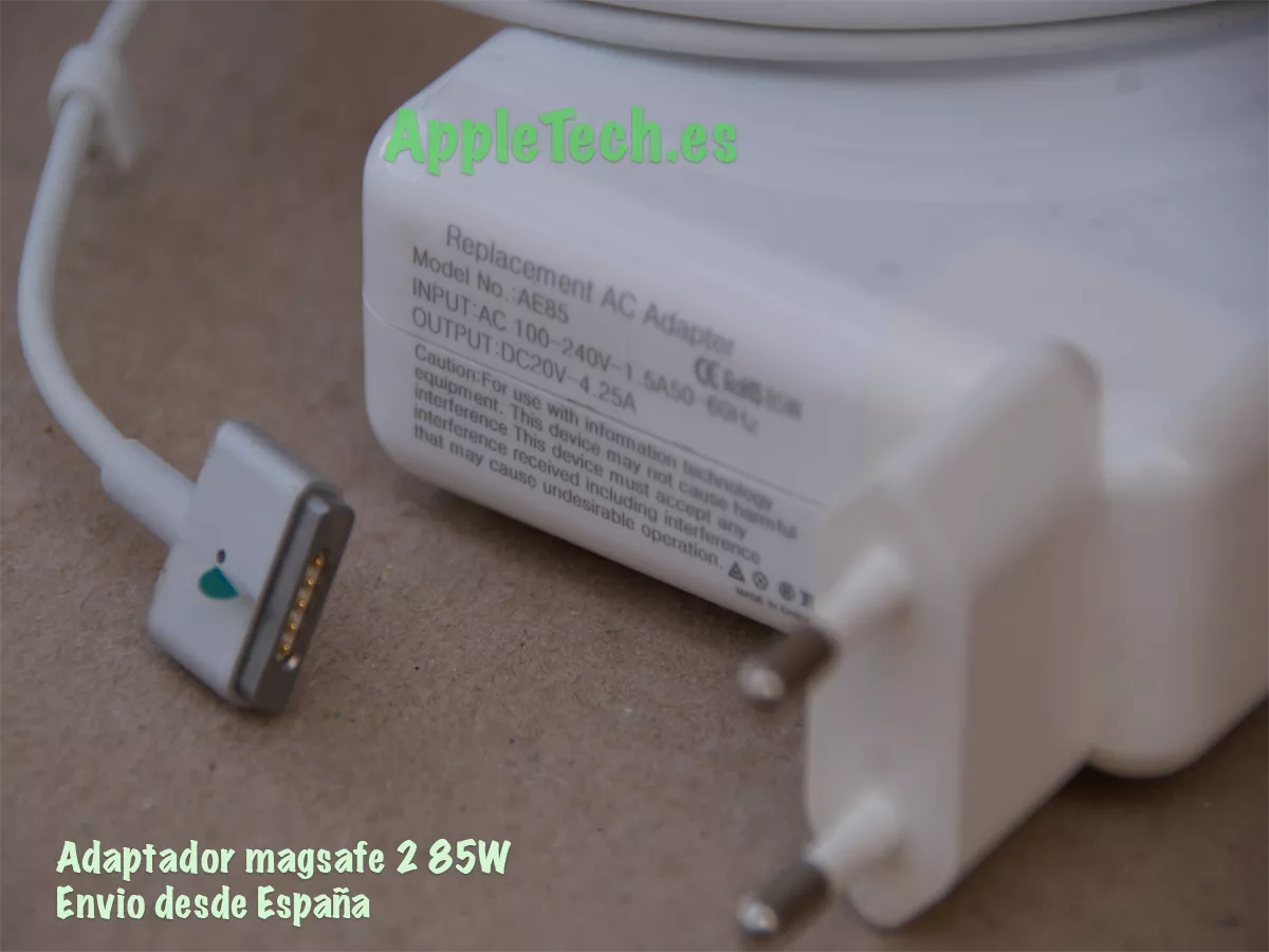Cargador 85W MagSafe 2 Compatible para MacBook Pro 15″ Retina (A1398)