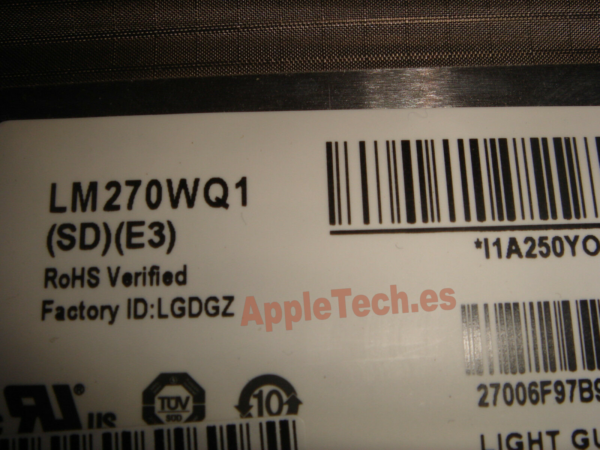 Pantalla Imac 27" P/N: 661-5970, 661-6615, LM270WQ1 (SD)(E3) - Imagen 2