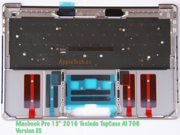 TopCase Reposamuñecas para Apple MacBook Pro 13 "A1706 A1708 ORIGINAL Color Plata Silver - Imagen 2