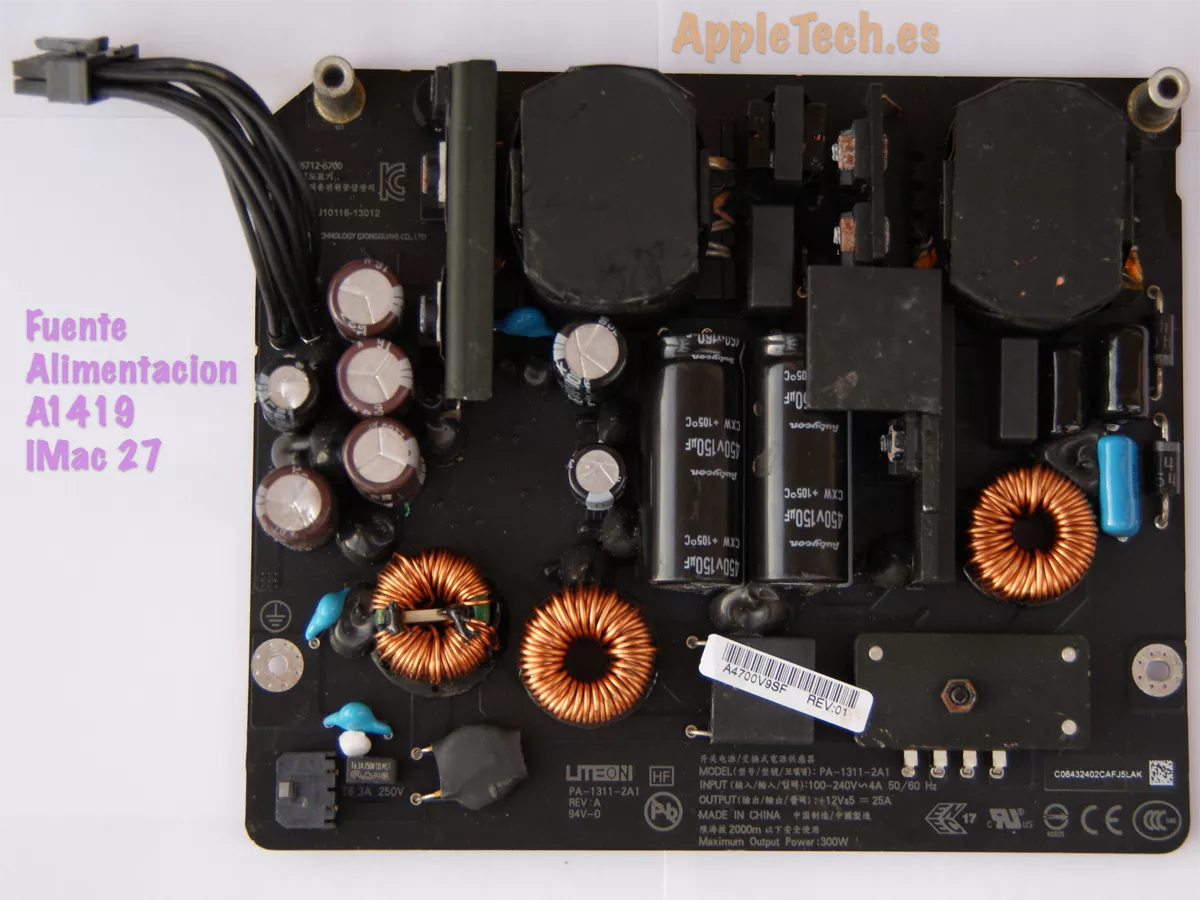 FUENTE DE ALIMENTACION PARA APPLE IMAC 27″ A1419 ADP-300AF PA-1311-2A 095 2012-2016