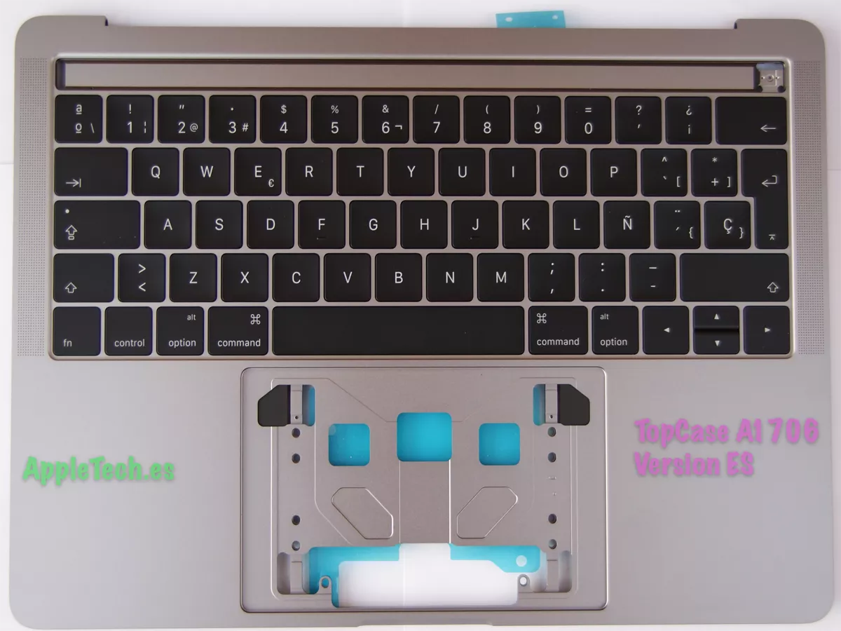 TopCase Reposamuñecas para Apple MacBook Pro 13 “A1706 A1708 ORIGINAL Color Plata Silver