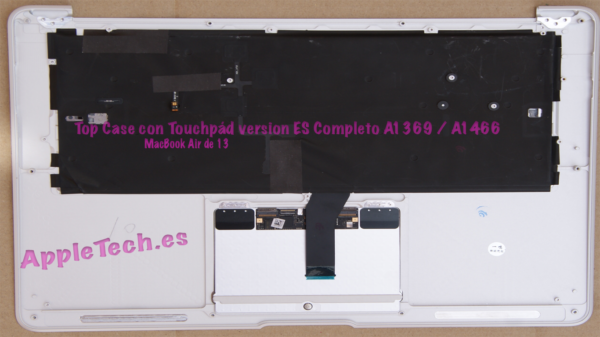 TopCase +Teclado y  panel táctil (touchpad o trackpad) para MacBook Air 13" A1369 Version ES ORIGINAL - Imagen 2