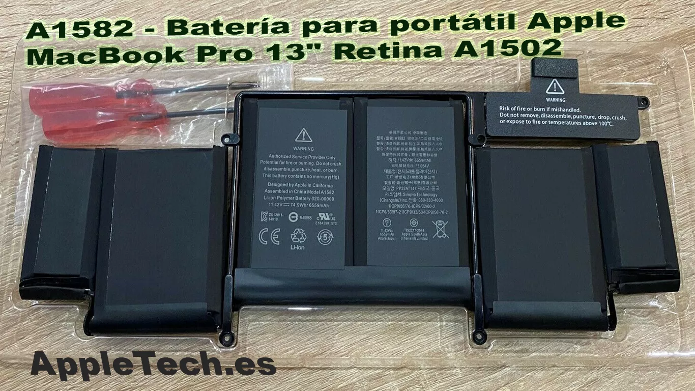 Bateria ORIGINAL MacBook Pro Retina 13″ A1502 MacBookPro12,1 A1582 Apple