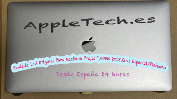 PANTALLA COMPLETA DE 15.4" PARA PORTÁTIL APPLE MACBOOK PRO 15 A1990 (2018 2019) COLOR GRIS ESPACIAL