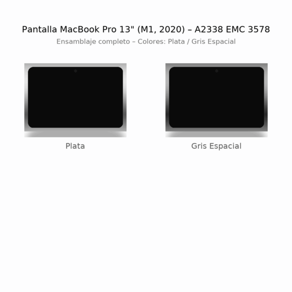 Pantalla LCD para MacBook Pro 13" (M1, 2020) – A2338 EMC 3578 – Gris Espacial o Plata - Imagen 4