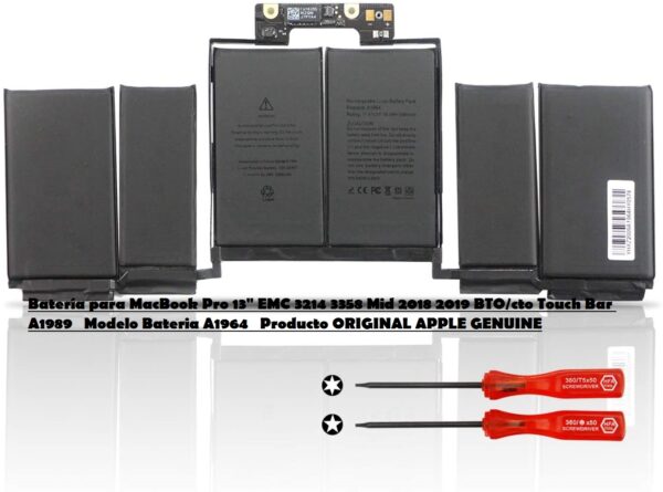 Batería a1964 para MacBook Pro 13" EMC 3214 3358 Mid 2018 2019 A1989