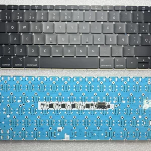 Teclado español A1534 con Ñ para MacBook Retina 12 pulgadas Early 2015 (EMC 2746): vista frontal y parte trasera con lámina de retroiluminación